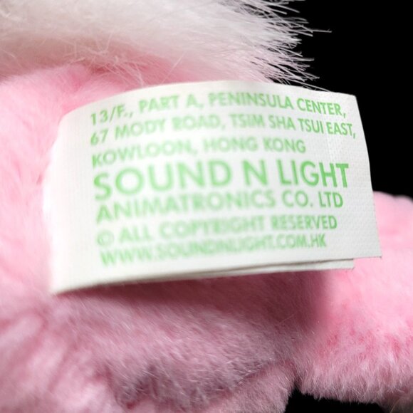 Set Of 2 GAF and Sound N Light Bunny Rabbits Pink White Bows 7" Easter NO SOUND - Picture 9 of 10